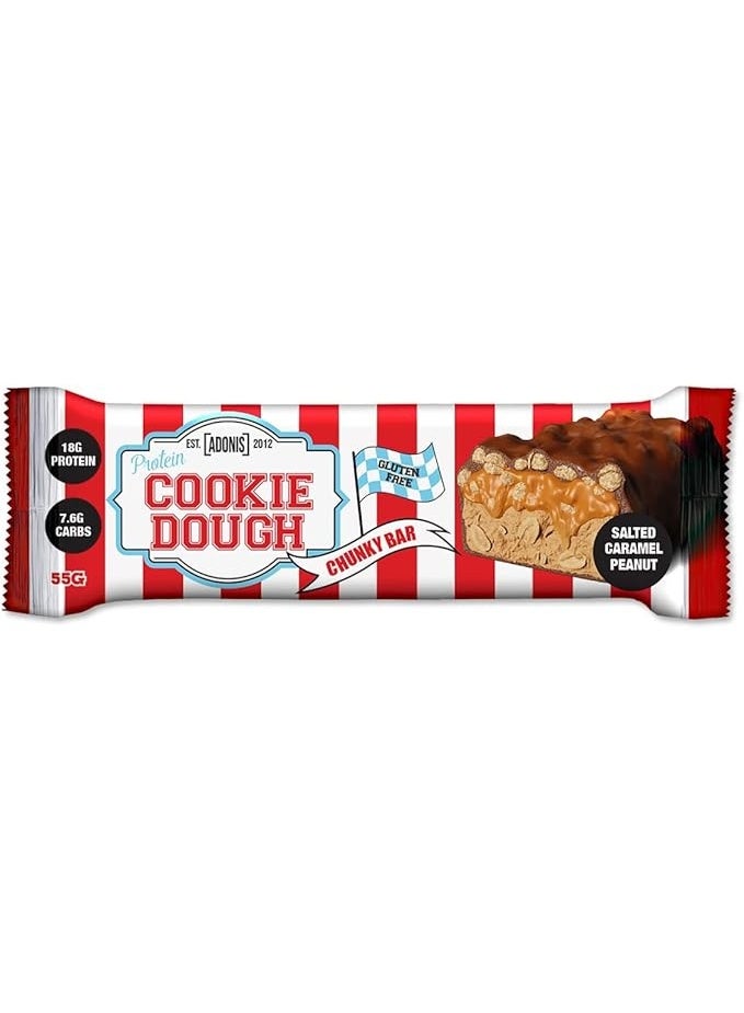 Adonis Salted Caramel Peanut Protein Cookie Dough Bar 55g, 12-Pack - Image 2